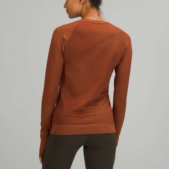 Lululemon Rest Less Long Sleeve Pullover Grid Warp Date Brown Desert Sun - Picture 2 of 7